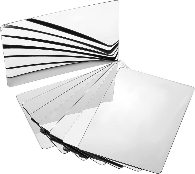 Marsui 8 Pieces Shatter Proof Plastic Mirror Craft 4 x 6 Inch Small Mirror Tiles Bulk with Soft Round Corners Double Sided Protective Film Reflector Sheets Art Craft Supply for Bathroom Home Decor - Image 4